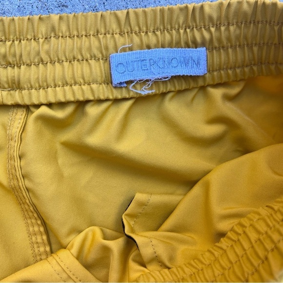 Men's Outerknown Shorts Yellow Swim Trunks NO SIZE Pockets Surf Beach Outdoor - Picture 3 of 15